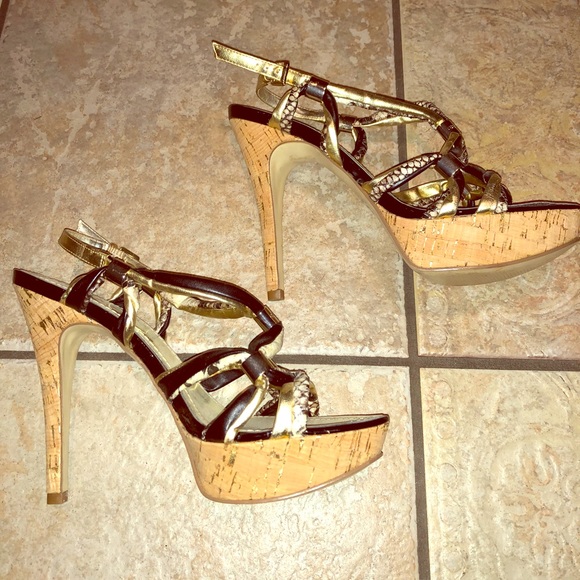 Guess Shoes - Guess snakeskin print heels